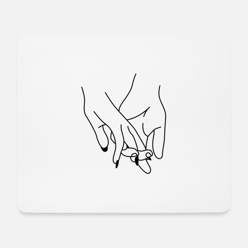 Hände - Mousepad (Querformat) - Weiß