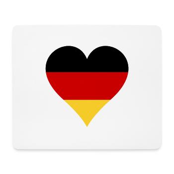 Deutschland Flagge Herz - Mousepad (Querformat) - Weiß - Vorne