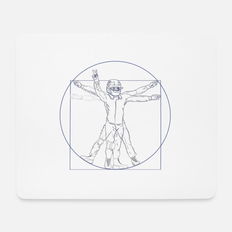Rennfahrer - Mousepad (Querformat) - Weiß