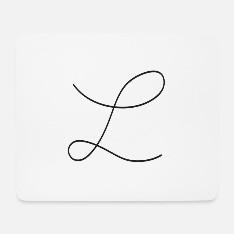 Majuscule L - Tapis de souris (format paysage) - blanc