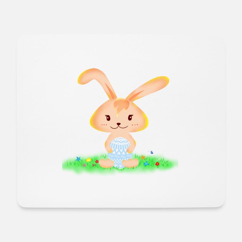 süßer Osterhase - Mousepad (Querformat) - Weiß