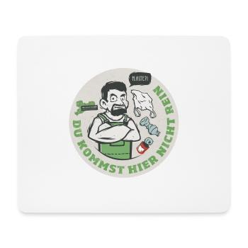 Bioabfall Aufkleber Label rund Biotonne - Mousepad (Querformat) - Weiß - Vorne