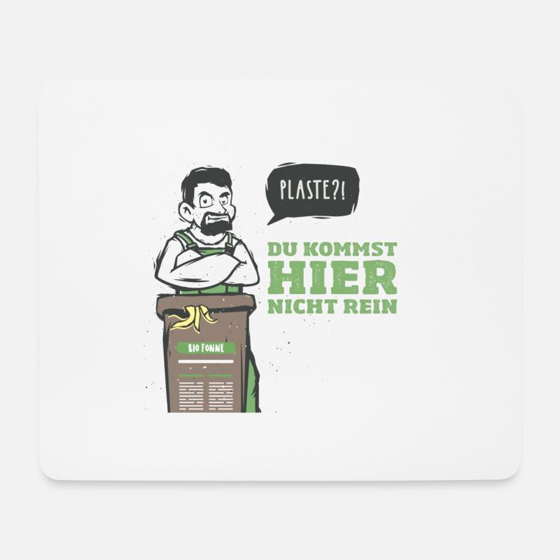 Bioabfall Produkt Motive Micha Tonne Slogan - Mousepad (Querformat) - Weiß
