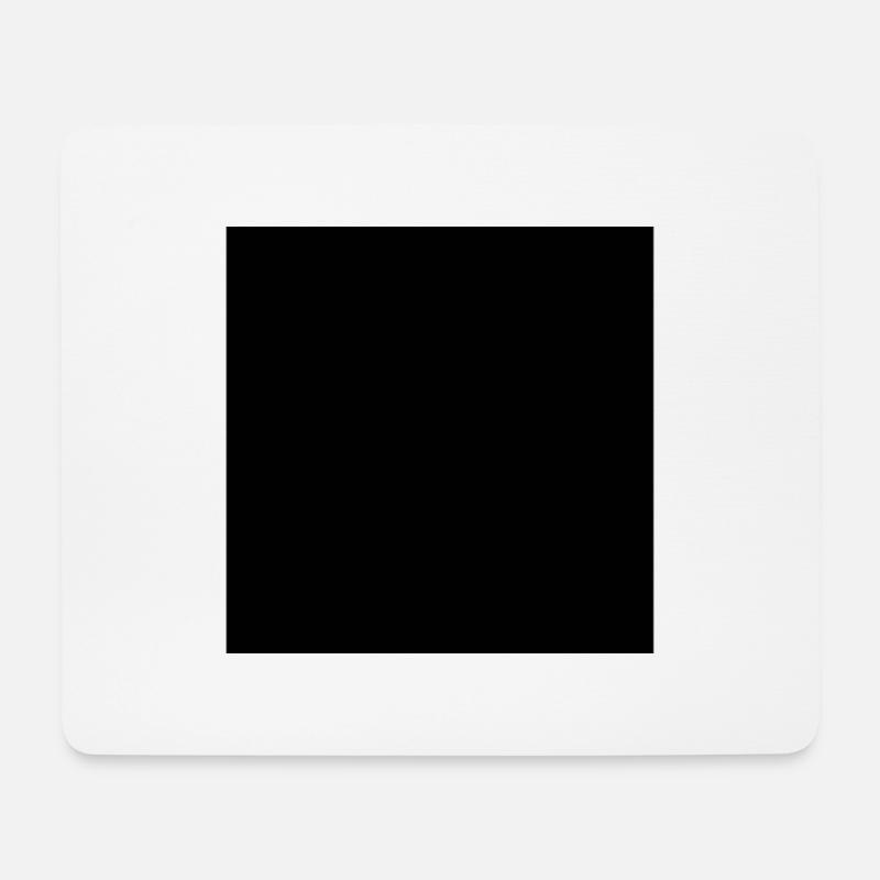 Quadrat schwarz - Mousepad (Querformat) - Weiß