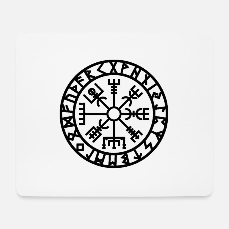 Wikinger Rune Vegvisir Der Runenkompass - Mousepad (Querformat) - Weiß