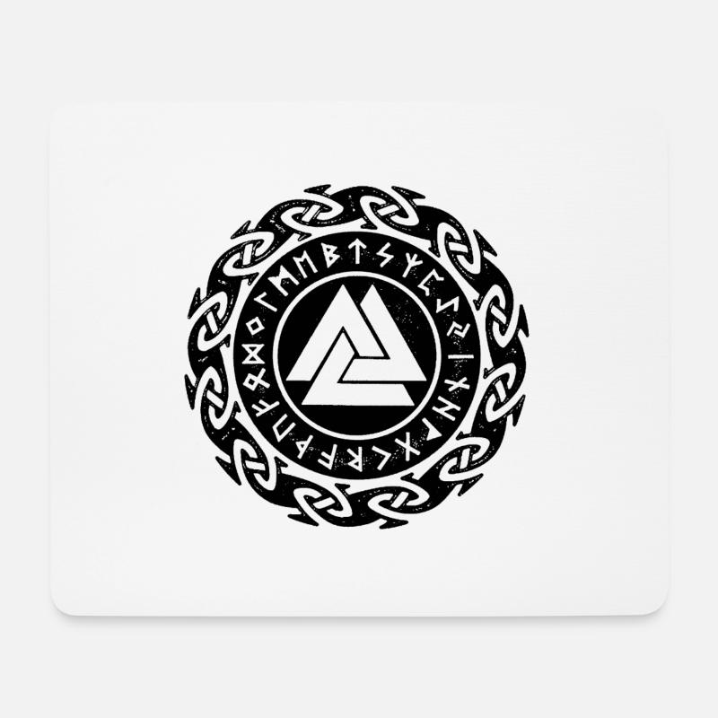 Wikinger Rune Valknut Wotansknoten - Mousepad (Querformat) - Weiß