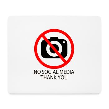 no social media - Mousepad (Querformat) - Weiß - Vorne