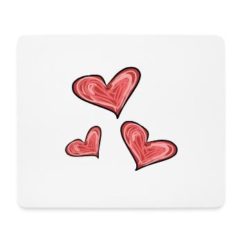 Herzen Herz - Mousepad (Querformat) - Weiß - Vorne