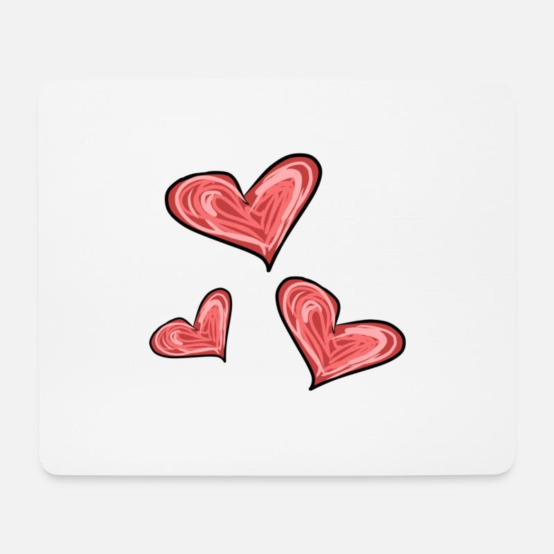 Herzen Herz - Mousepad (Querformat) - Weiß