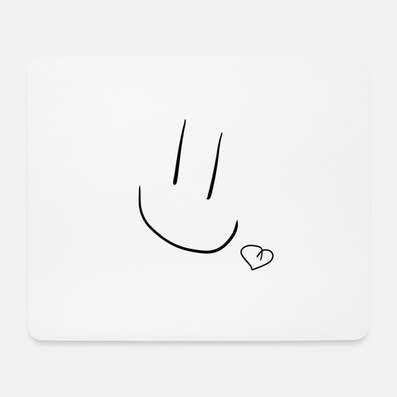 Smiley froh - Mousepad (Querformat) - Weiß
