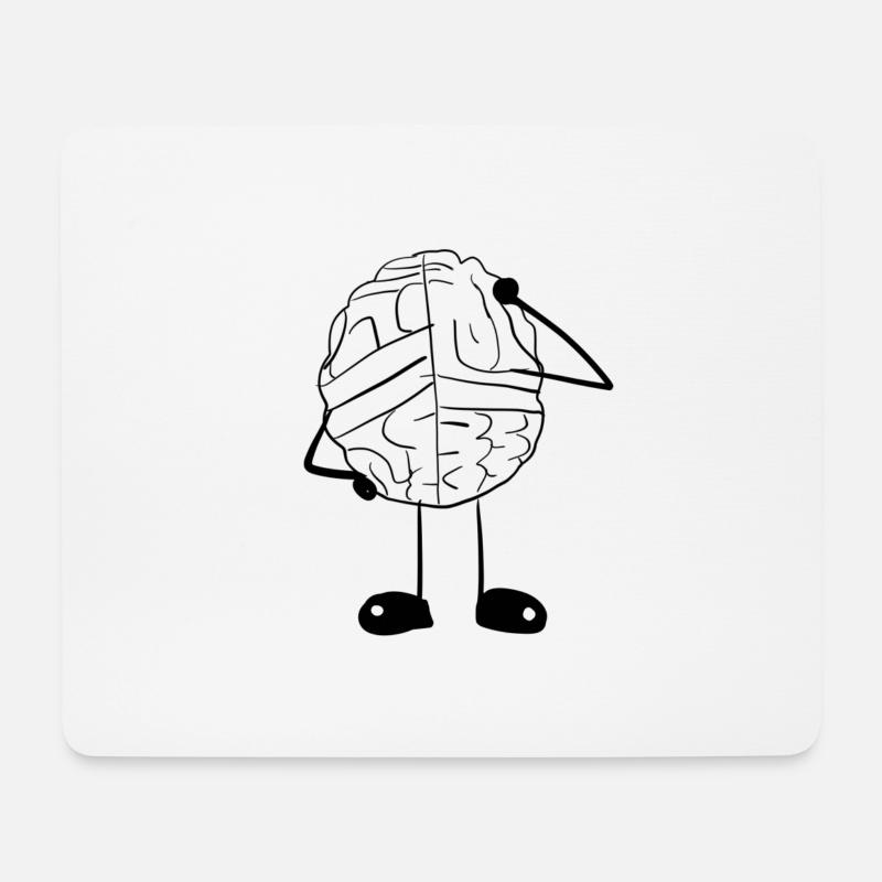 Denken Gehirn - Mousepad (Querformat) - Weiß