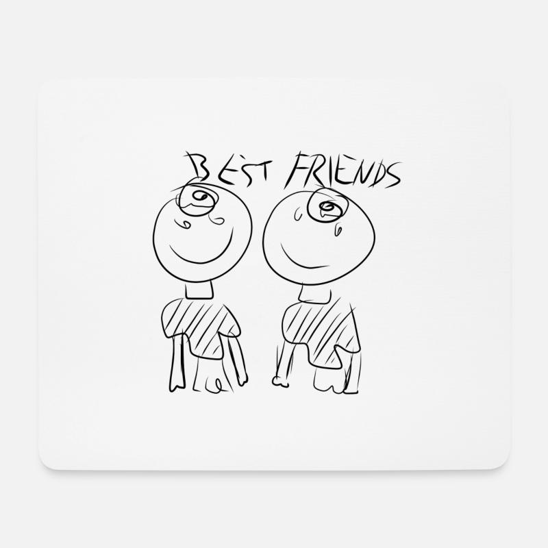 Beste Freunde - Mousepad (Querformat) - Weiß