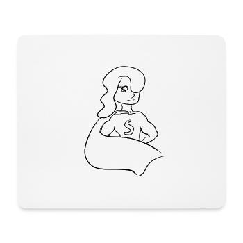 Manga Frau - Mousepad (Querformat) - Weiß - Vorne