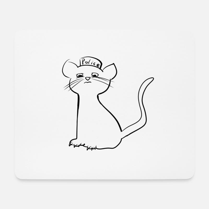 katze polizei - Mousepad (Querformat) - Weiß