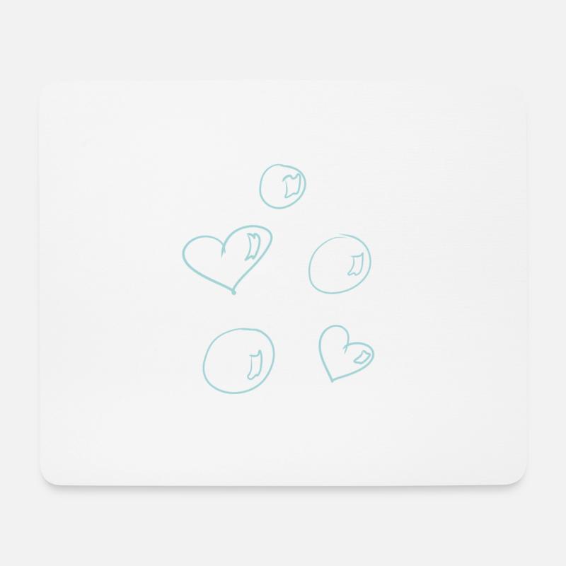 Seifenblasen herzen - Mousepad (Querformat) - Weiß
