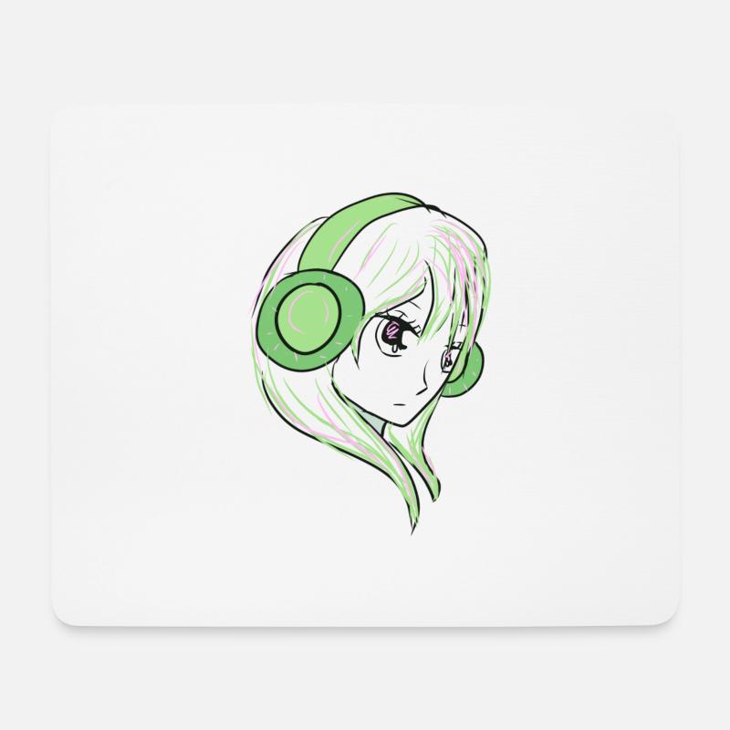 manga grün - Mousepad (Querformat) - Weiß