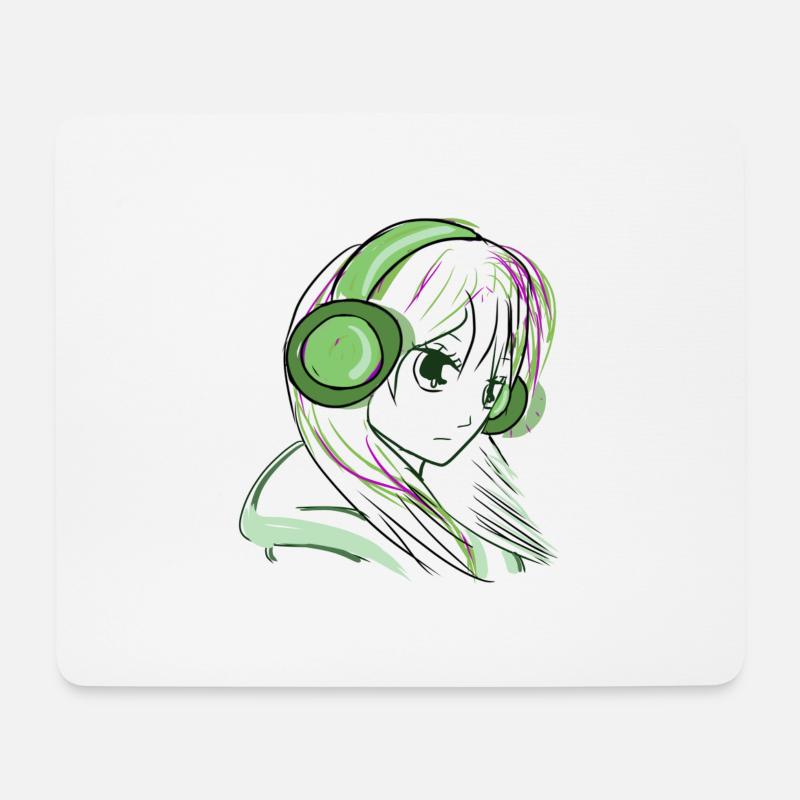 manga grün - Mousepad (Querformat) - Weiß