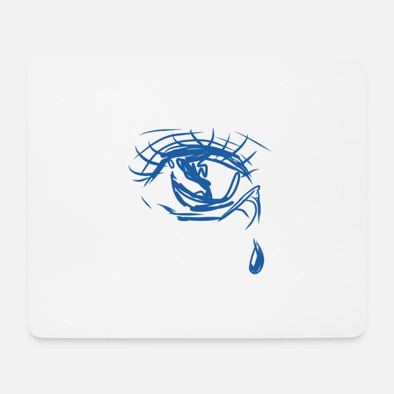 traurig träne - Mousepad (Querformat) - Weiß