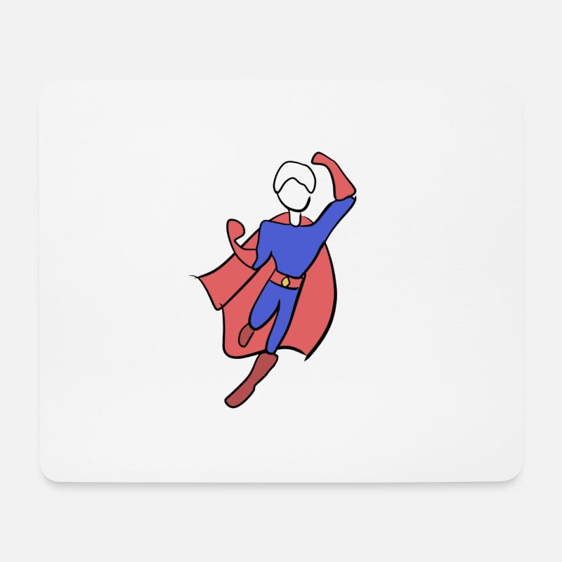 superheld held symbol mann retter - Mousepad (Querformat) - Weiß