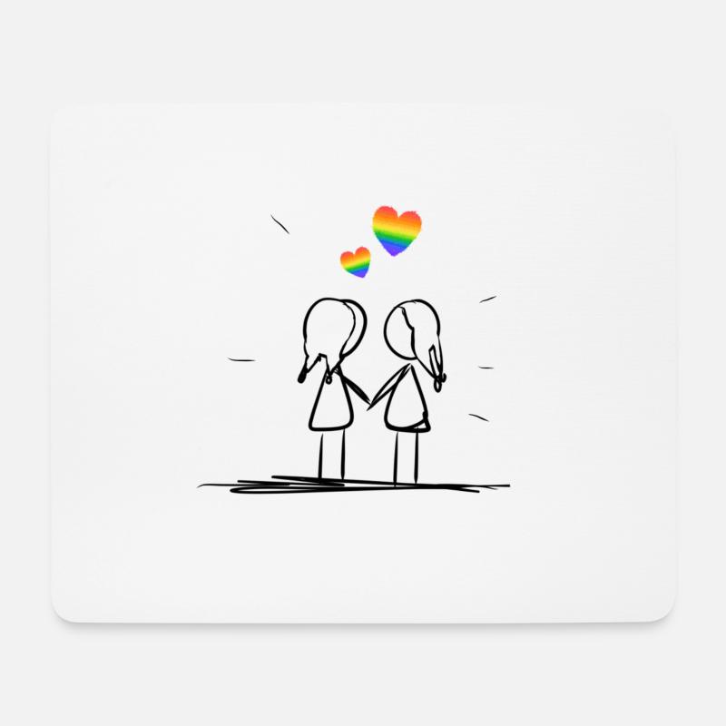 lesbisches Liebespaar - Mousepad (Querformat) - Weiß