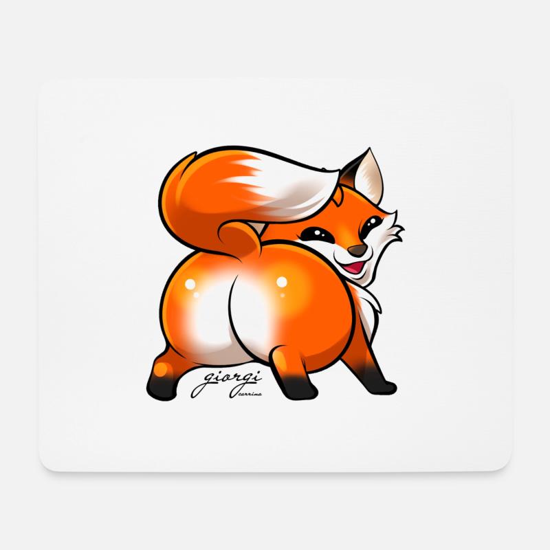 Fox Twerk - Mousepad (Querformat) - Weiß
