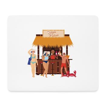 Chiringuito « Plage s’il vous plaît » - Tapis de souris (format paysage) - blanc - Devant