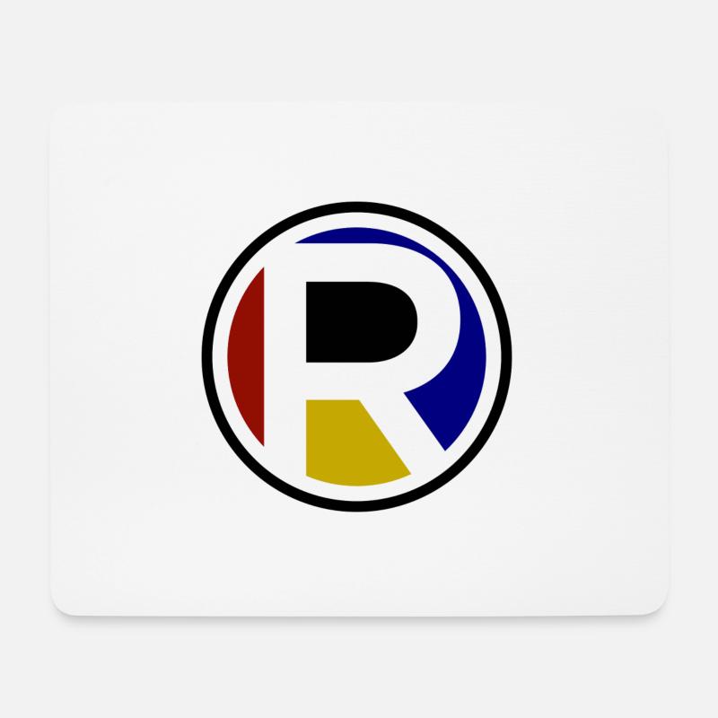 Kürzel R | Buchstabe R | Name R | Logo R | Kreis R - Mousepad (Querformat) - Weiß