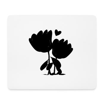 Fleurs Roses Symbole de la plante - Tapis de souris (format paysage) - blanc - Devant