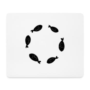 cercle poisson poisson nagent militants des droits des animaux - Tapis de souris (format paysage) - blanc - Devant