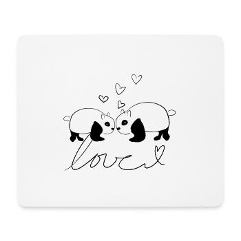 Liebe Tiere Pandas Panda Symbol - Mousepad (Querformat) - Weiß - Vorne