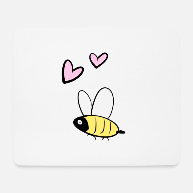 Biene Tier Symbol Herzen cartoon - Mousepad (Querformat) - Weiß