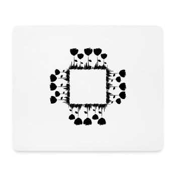 viereck quadrat blumen symbol - Mousepad (Querformat) - Weiß - Vorne
