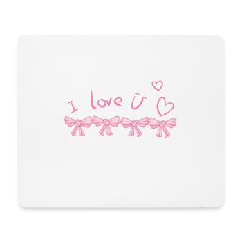 Je t’aime coeur conception de ligne de broyage - Tapis de souris (format paysage) - blanc - Devant