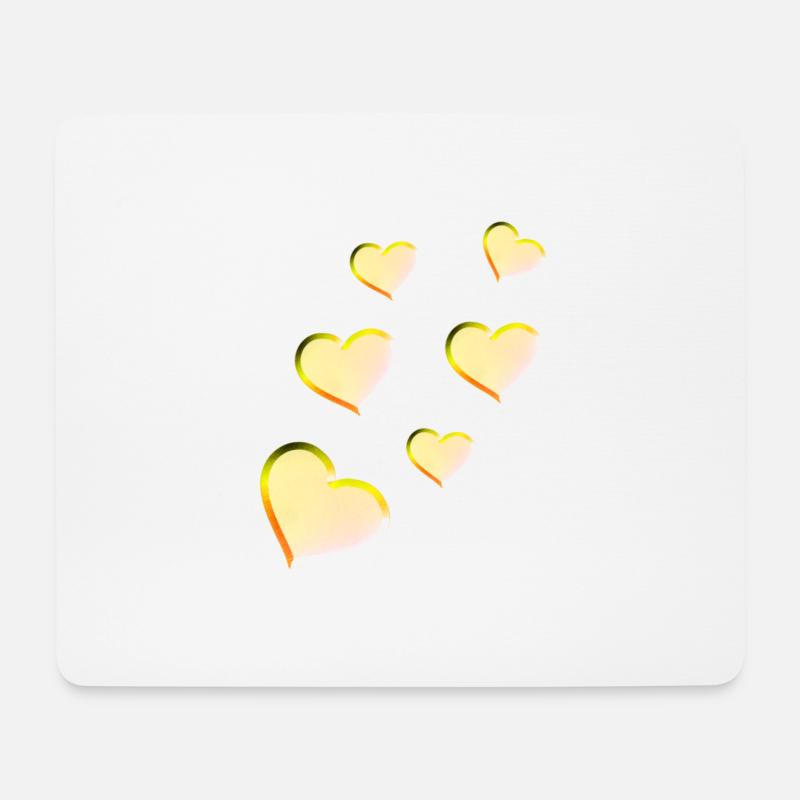 Muster Herzen Gold Glitzer HerzMuster Herzen Gold - Mousepad (Querformat) - Weiß