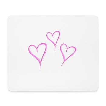 drei herzen glitzer rosa liebe - Mousepad (Querformat) - Weiß - Vorne
