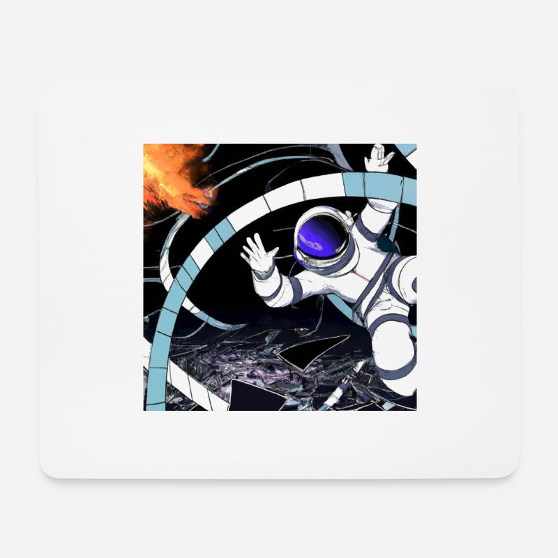 Astronaut fällt in schwarzes Loch - Mousepad (Querformat) - Weiß