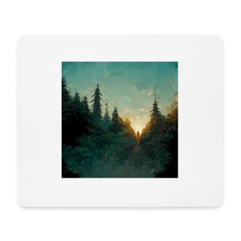 Sonnenuntergang Im Wald - Mousepad (Querformat) - Weiß - Vorne