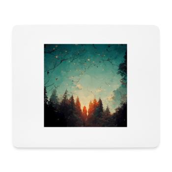 Sonnenuntergang Im Wald - Mousepad (Querformat) - Weiß - Vorne