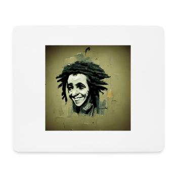 Peinture à croquis rastafari - Tapis de souris (format paysage) - blanc - Devant