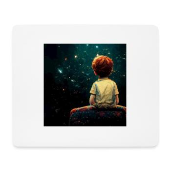 Kleiner Junge, Der Am Rande Des Universums Sitzt - Mousepad (Querformat) - Weiß - Vorne