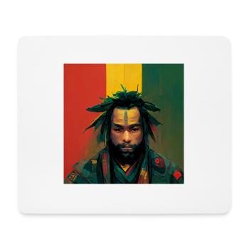 Rasta-samurai-malerei - Mousepad (Querformat) - Weiß - Vorne