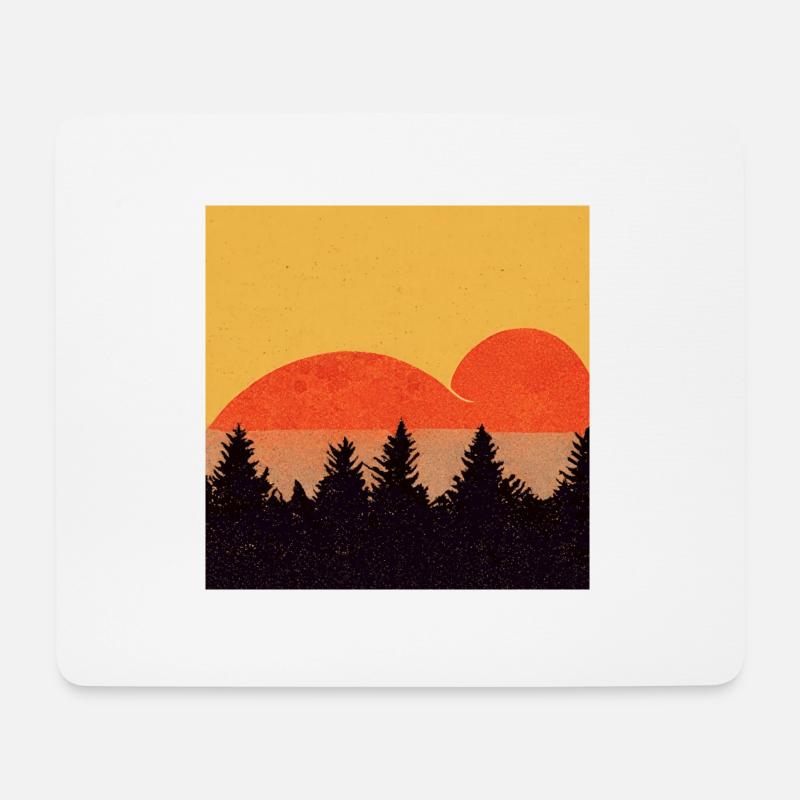Vintage Sonnenuntergang Abstrakt - Mousepad (Querformat) - Weiß