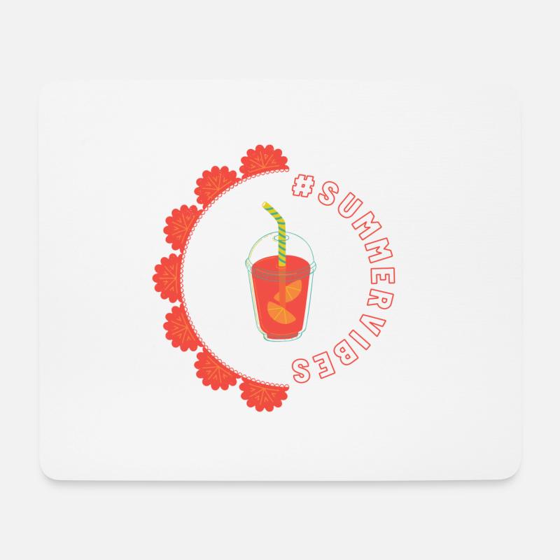 Summer vibes - Orangen Design - Mousepad (Querformat) - Weiß