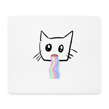 Chat Arc-en-ciel caca Animal Doux - Tapis de souris (format paysage) - blanc - Devant