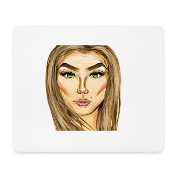 Frau Symbol Gesicht Kunst Zeichnung - Mousepad (Querformat) - Weiß - Vorne