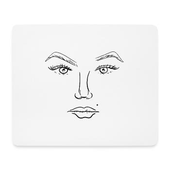 Art Face Man Symbol Template - Mouse Pad (horizontal) - white - Front