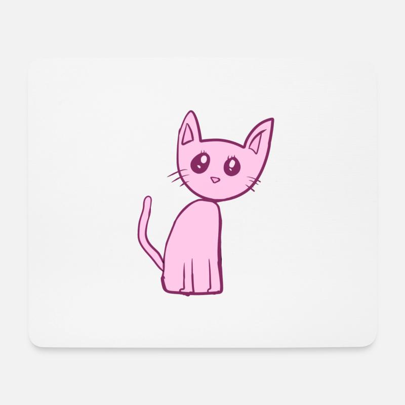 Katze pink Tier Haustier süß - Mousepad (Querformat) - Weiß