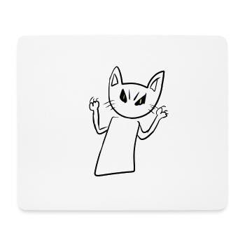 Katze gruselig wütend wut Tier - Mousepad (Querformat) - Weiß - Vorne