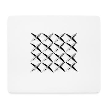 motif de croix de filet gris - Tapis de souris (format paysage) - blanc - Devant