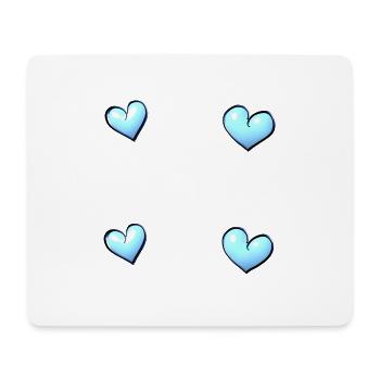 vier herzen symbol herz blau - Mousepad (Querformat) - Weiß - Vorne